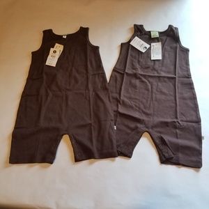 Twin Sleeveless Brown Romper Pants